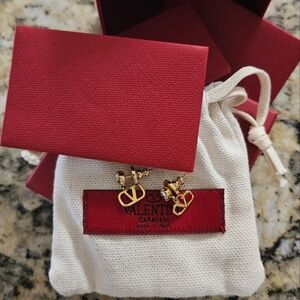 Valentino Garavani V Logo Signature Earrings With Swarovski Crystals